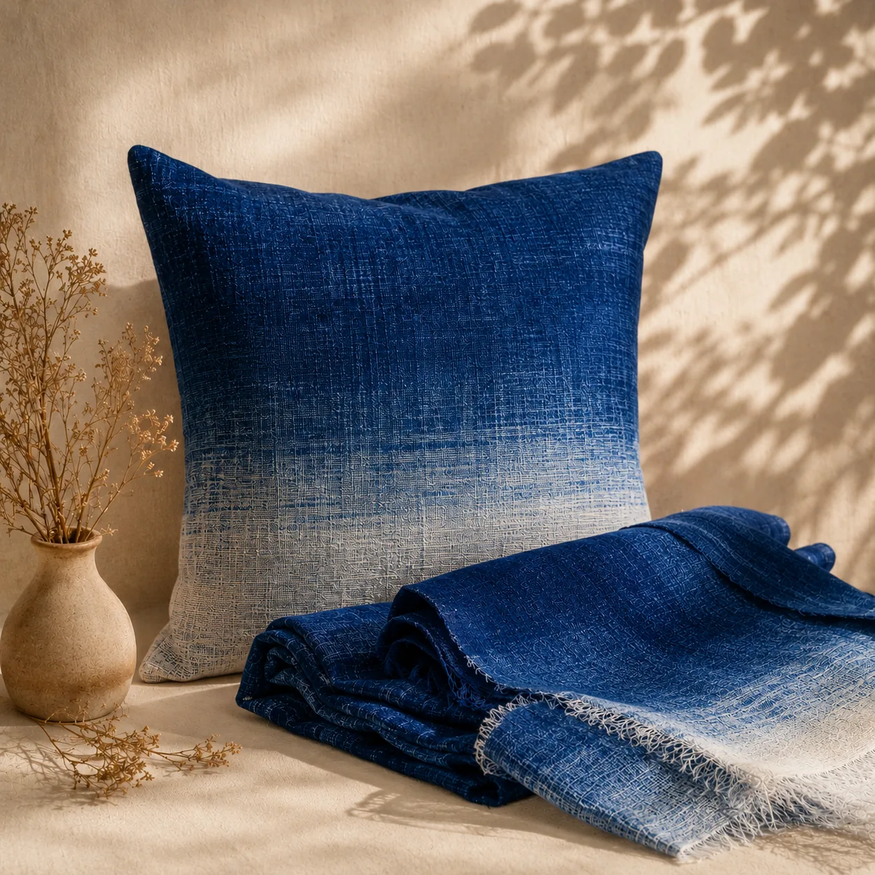 Representative image of indigo-dyed home textiles