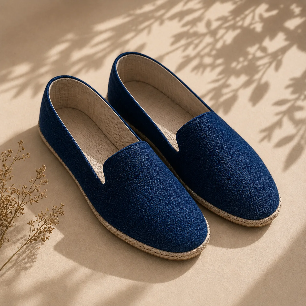 Representative indigo textile shoes